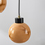 Moderne hanglamp Marmore mat zwart met marmerlook bollen, 5-lichts