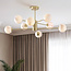 Design zandgouden plafondlamp met marmerlook bollen, 8-lichts - Idaho