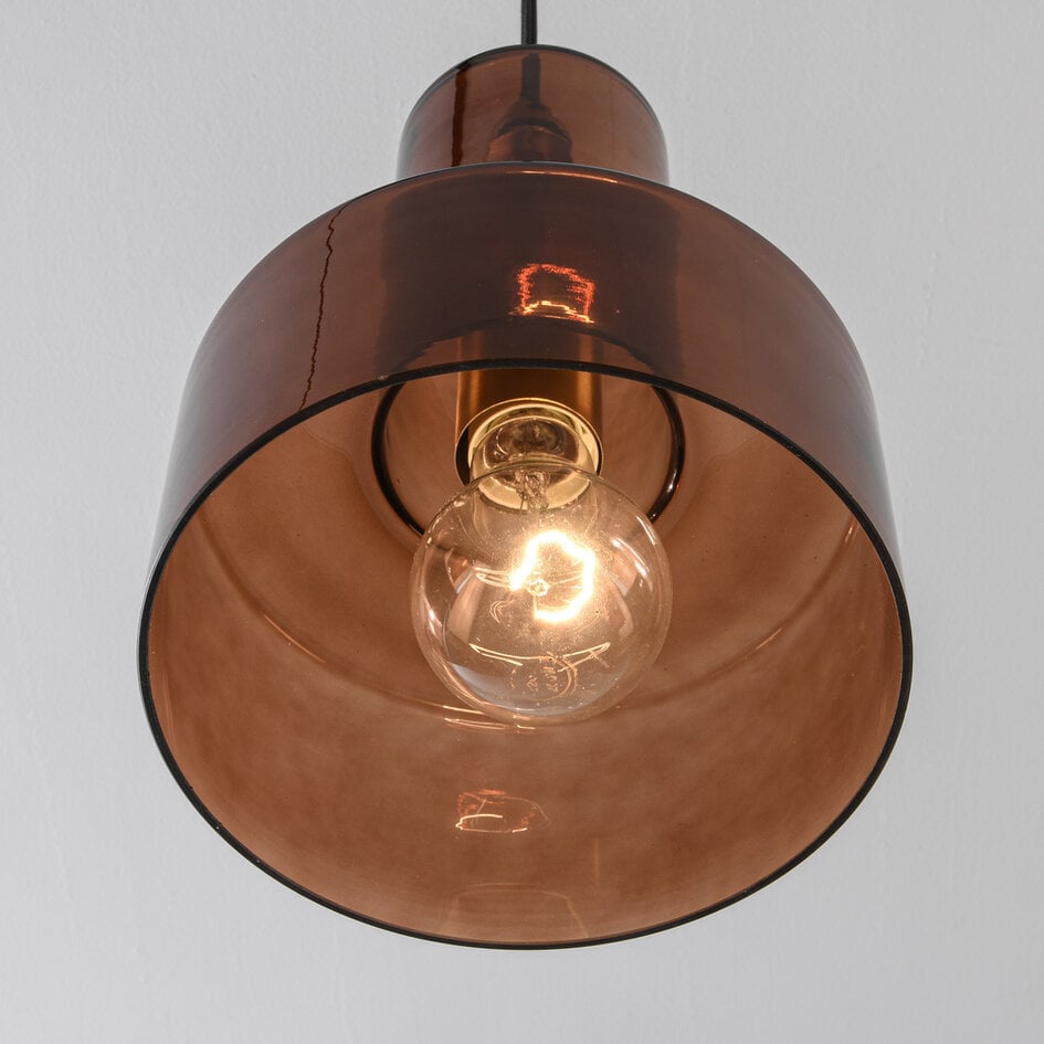 2-lichts hanglamp Talph - bruin glas