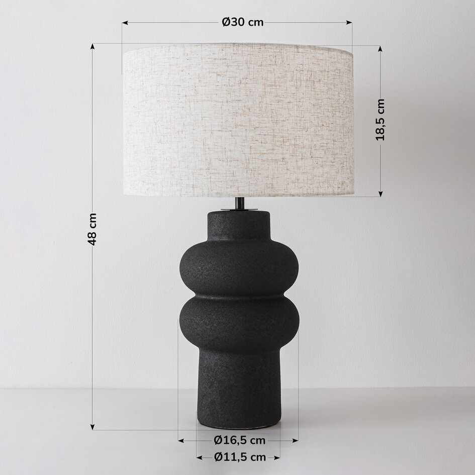 Keramieke tafellamp Sera - zwart