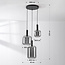 3-lichts hanglamp Rustique - smoke glas