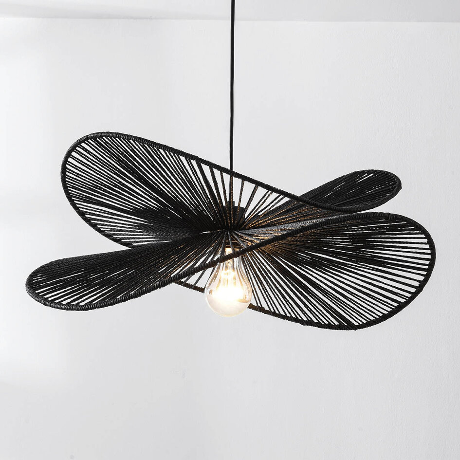 Moderne boho-chic hanglamp Janah - zwart