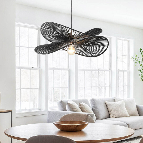 Moderne boho-chic hanglamp Janah - zwart