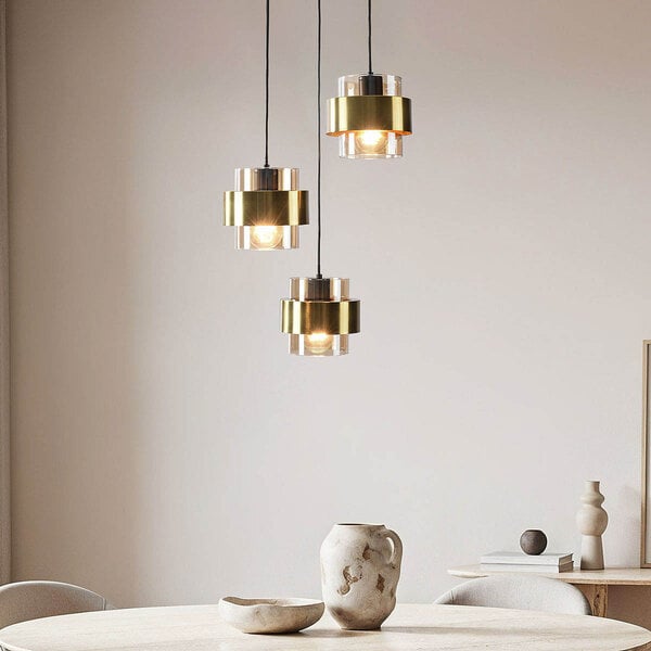 Design hanglamp Fynna 3-lichts amber glas