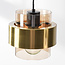 Eigentijdse hanglamp Faey 3-lichts en amber glas