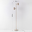 Vloerlamp Iki in beige met 2 draaibare spots en geïntegreerde LED