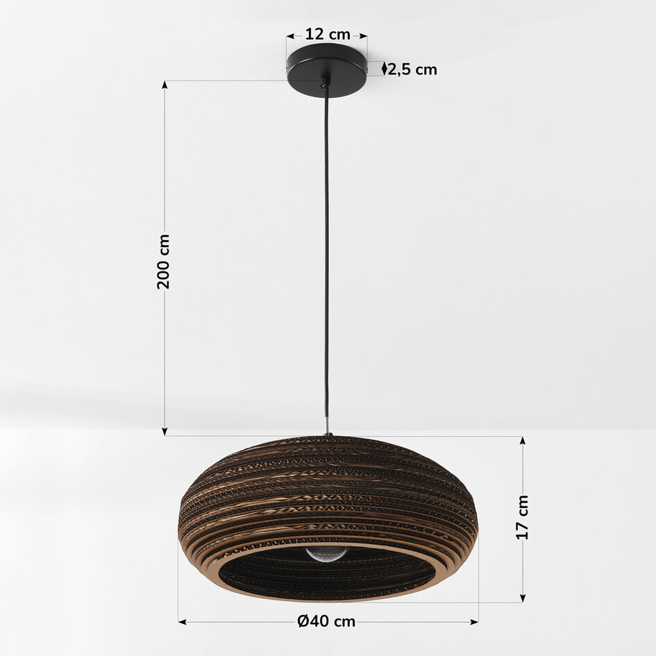 1-lichts hanglamp van karton - Haze