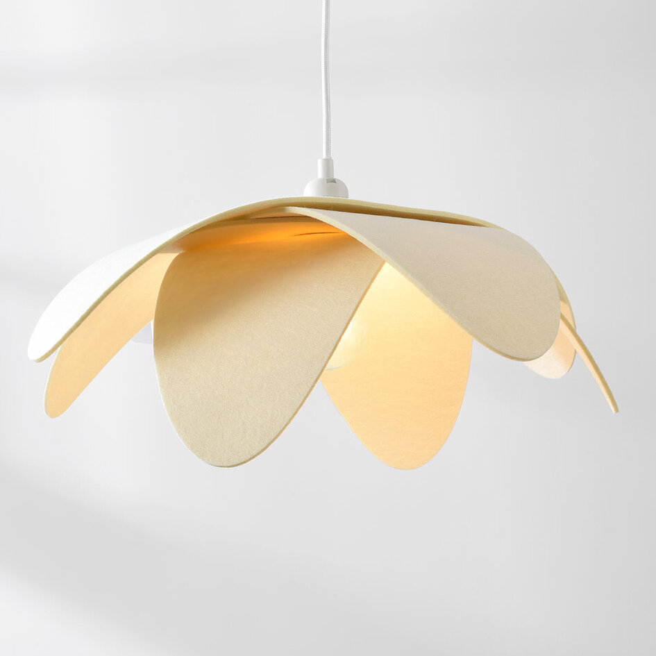 Hanglamp Tsuki van vilt in gebroken wit