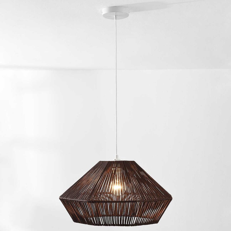 Hanglamp Mizu van terylene - donkerbruin