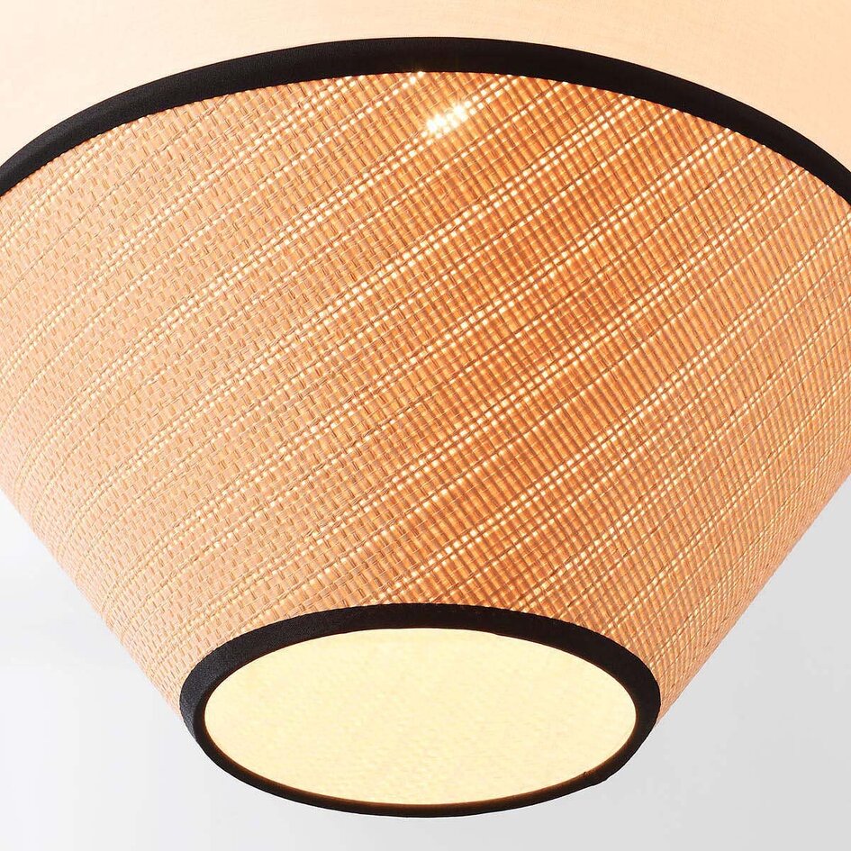 Japandi hanglamp Seil met natuurlijke kap van textiel en gevlochten touw