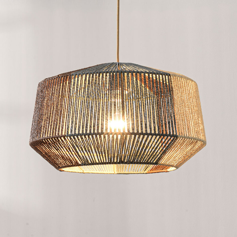 Hanglamp Ravon van driekleurig gevlochten touw