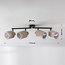 Plafondlamp Noura met draaibare spots - zwart en beige