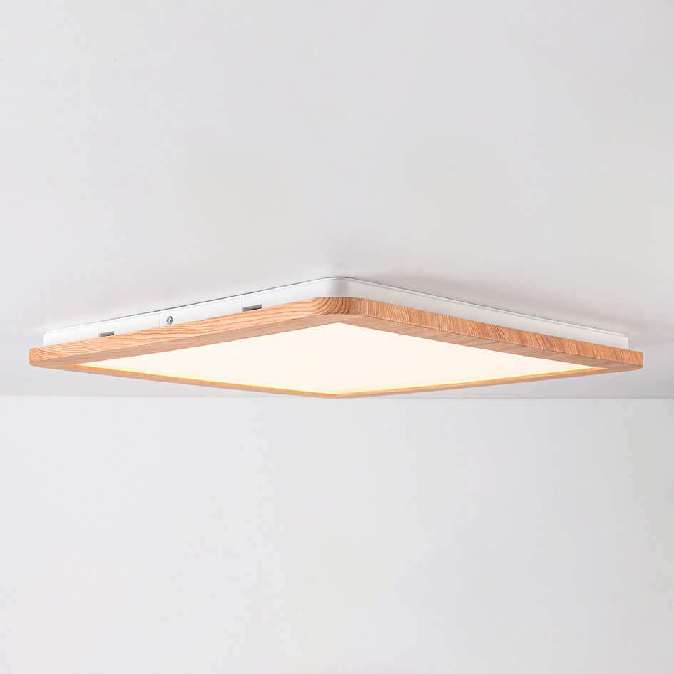Moderne plafondlamp Celeste in houtoptiek, 3-staps dimbaar
