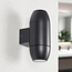 Ovale zwarte wandlamp voor badkamer, 2-lichts