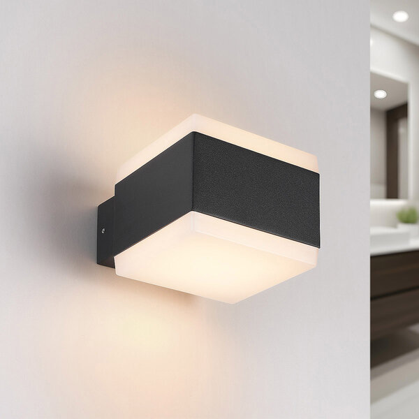 Moderne up down badkamer wandlamp Mikki - zwart