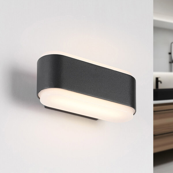 Design up down zwarte badkamer wandlamp - Cale