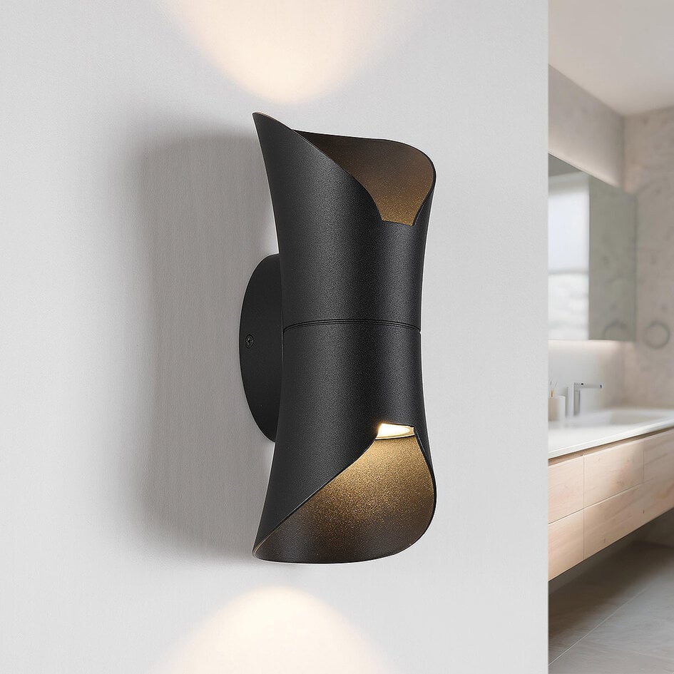 2-lichts design badkamer wandlamp Olympus - zwart