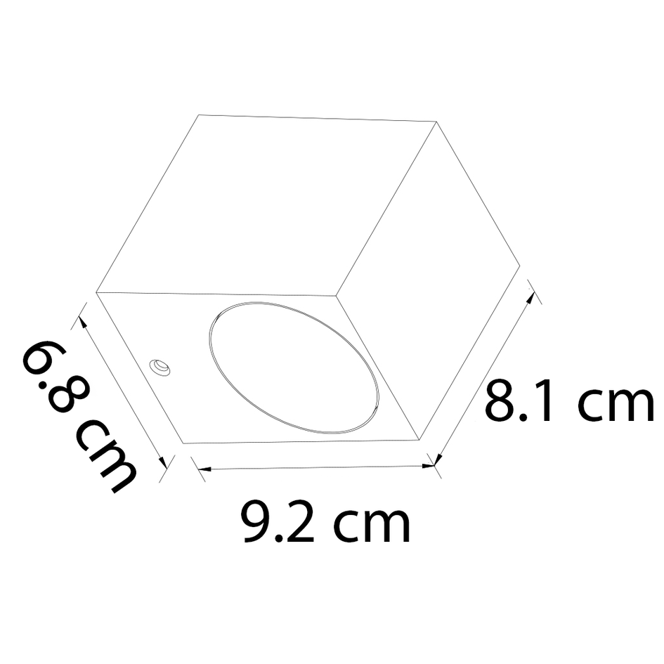 Vierkante badkamerlamp Wolfie - zwart