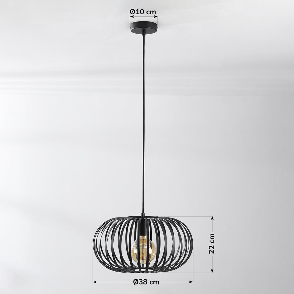 1-lichts hanglamp Sole - zwart
