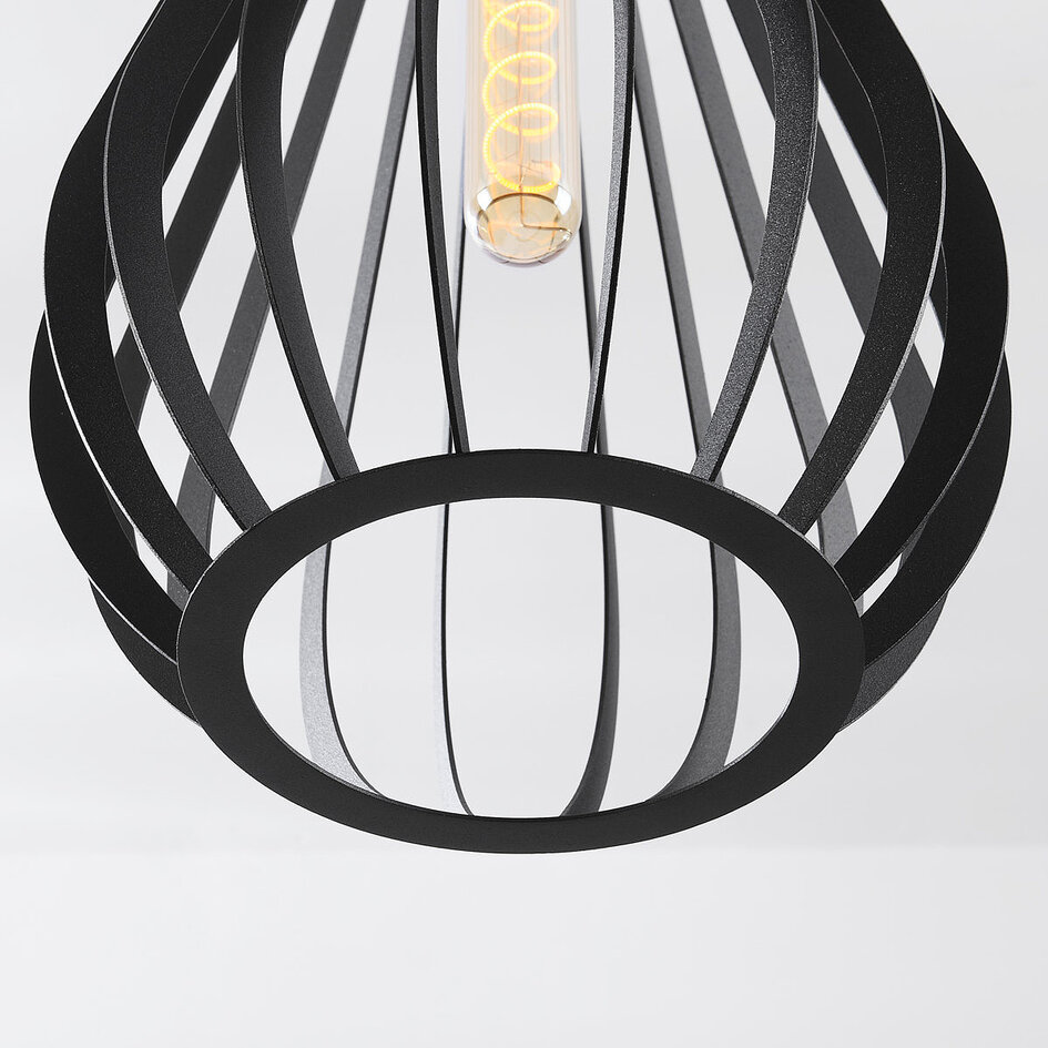 1-lichts hanglamp Gabbia - zwart