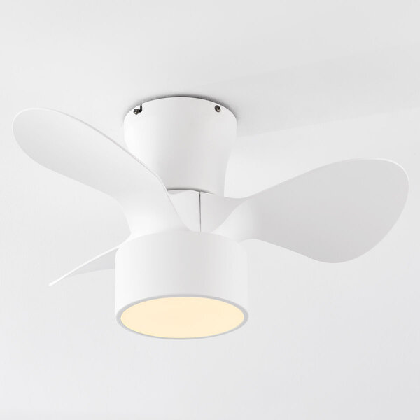 Compacte witte plafondventilator incl. LED en afstandsbediening - Vejas