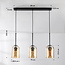 3-lichts hanglamp Tovano - amber glas
