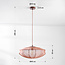 Minimalistische hanglamp Feronia met zachtroze stoffen kap Ø45 cm