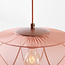 Minimalistische hanglamp Feronia met zachtroze stoffen kap Ø45 cm