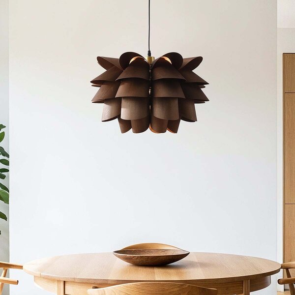 Moderne hanglamp Mucai met donkere houttint