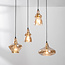4-lichts retro hanglamp Maracas - zwart en amber glas