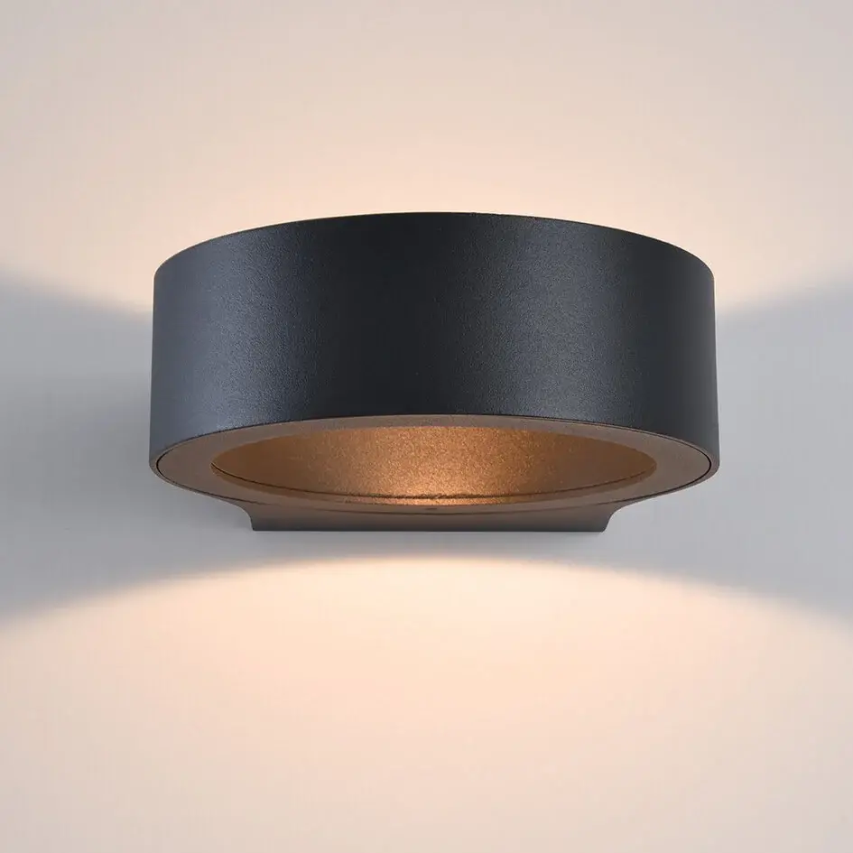 Moderne badkamer wandlamp rond Leo - zwart