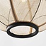 Japandi hanglamp Chairo - naturel linnen en zwart hout
