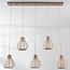 Japandi hanglamp Senji  – 5-lichts zandtaupe met linnen kappen