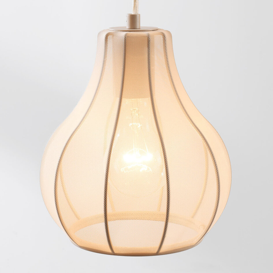 5-lichts hanglamp Senji van stof - zandtaupe