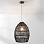 Hanglamp Hinra van rotan - zwart