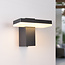 Zwarte wandlamp Roberto met schemersensor