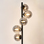 Vloerlamp Tyson zwart met smoke glas, 5-lichts