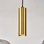 5-lichts hanglamp Yoku - goud en rookglas