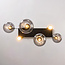 6-lichts hanglamp Doku - goud en rookglas
