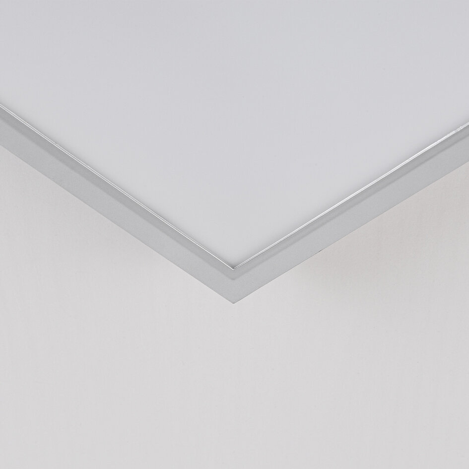 Vierkante plafondlamp met melkwitte kap en 3-staps dimbare LEDs - Joelle