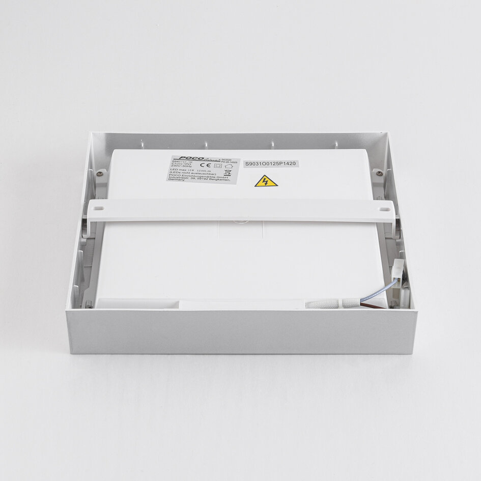 Vierkante plafondlamp met melkwitte kap en 3-staps dimbare LEDs - Joelle