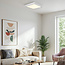 Vierkante plafondlamp met melkwitte kap en 3-staps dimbare LEDs - Joelle