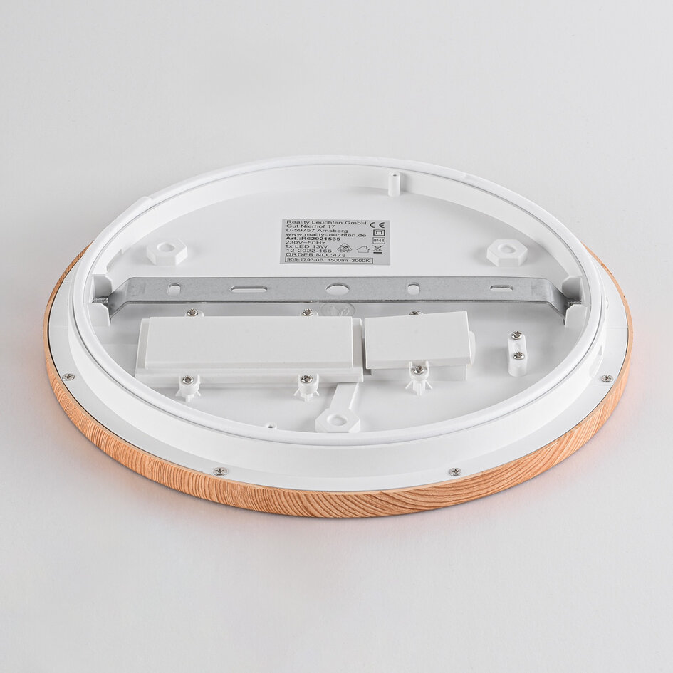 Plafondlamp 3-staps dimbaar met houten rand - Camille