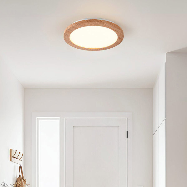 Plafondlamp 3-staps dimbaar met houten rand - Camille