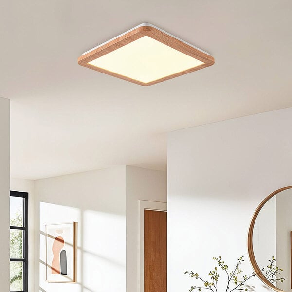 Plafondlamp in houtoptiek 3-staps dimbaar - Emilie