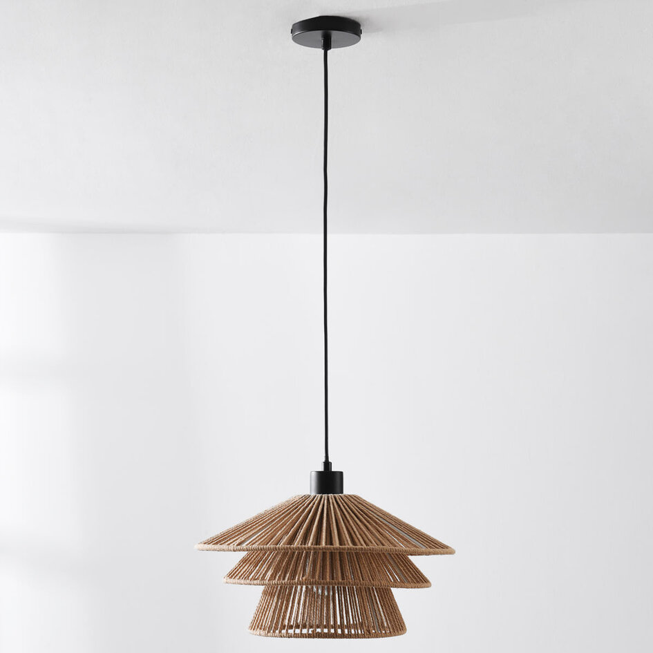 Natuurlijke hanglamp van handgevlochten touw - Tilia