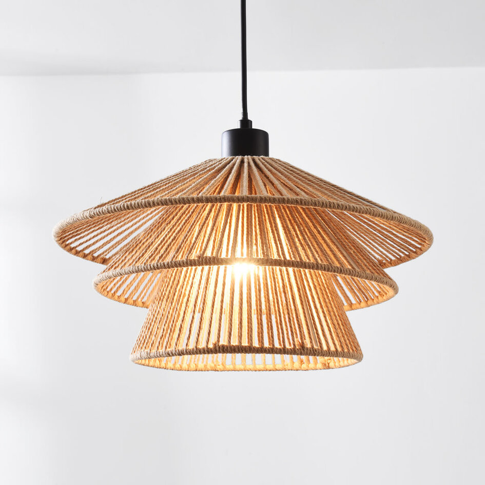 Natuurlijke hanglamp van handgevlochten touw - Tilia