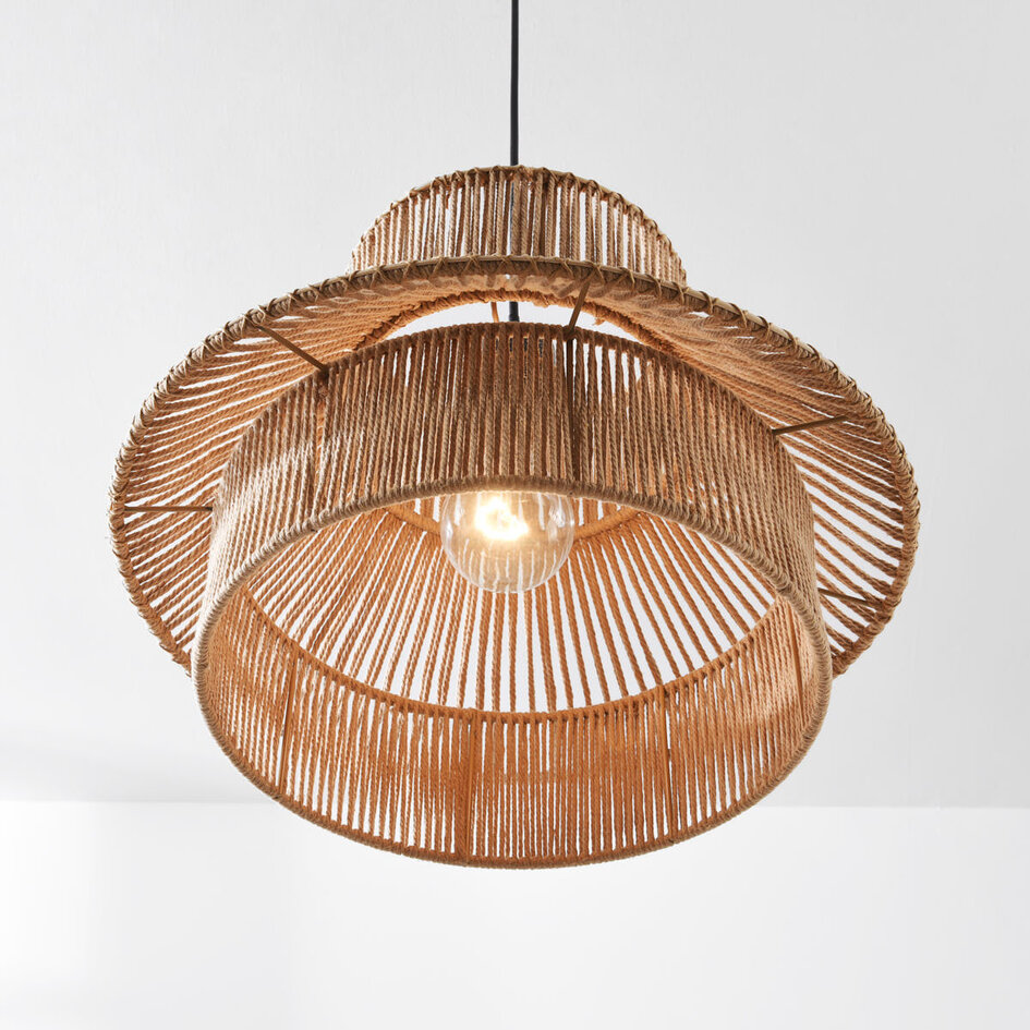 Boho hanglamp Ramea van jute touw - naturel