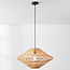 Rotan hanglamp Filum met handgevlochten kap in speels design en warme naturel look
