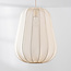 Stoffen hanglamp Mousa – Japandi stijl met druppelvormige lichtbeige kap